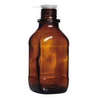 Flacons carrés en verre ambré à vis col étroit