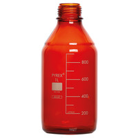 Flacons ronds ISO Pyrex ambrés nus